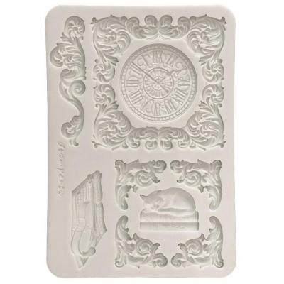 Stamperia Symphony Silicon Mould - Clock And Cat