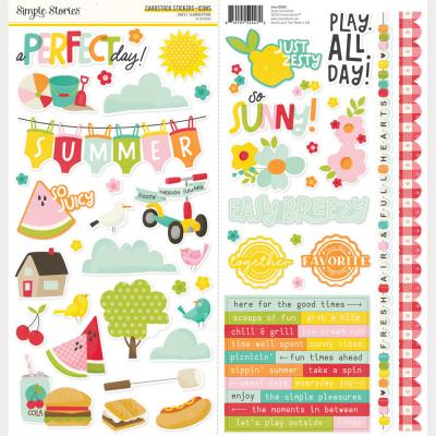 Simple Stories Sweet Summertime - Cardstock Stickers Icons