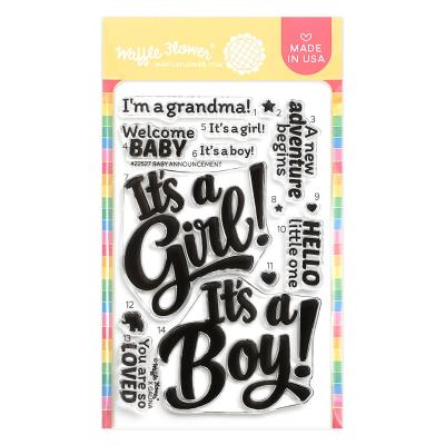 Waffle Flower Stempel - Baby Announcement