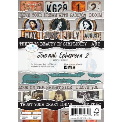 Elizabeth Craft Designs Beautifully Worn Patterned Cardstock - Journal Ephemera 2
