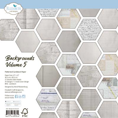 Elizabeth Craft Designs Beautifully Worn Designpapier - Backgrounds Volume 5
