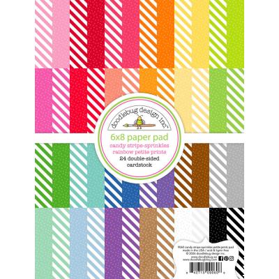 Doodlebug Design Petite Prints Paper Pad - Candy Stripe-Sprinkles Rainbow