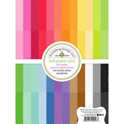 Doodlebug Design Petite Prints Paper Pad - Dot-Stripe Rainbow