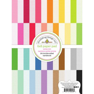 Doodlebug Design Petite Prints Paper Pad - Swiss-Dot Rainbow