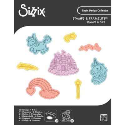 Sizzix Kid Create Stamps + Dies - Unicorns And Rainbows