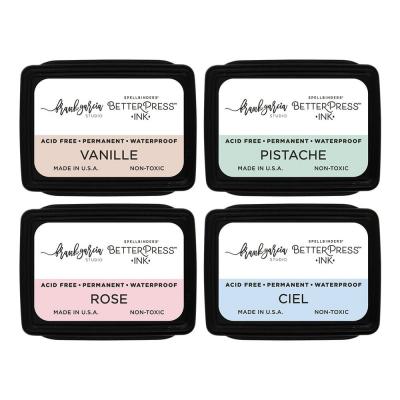 Spellbinders Buttons & Keepsakes BetterPress Ink Mini Set Blushing Macarons