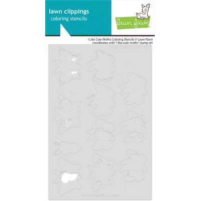Lawn Fawn Coloring Stencils - I Like Cute Moths