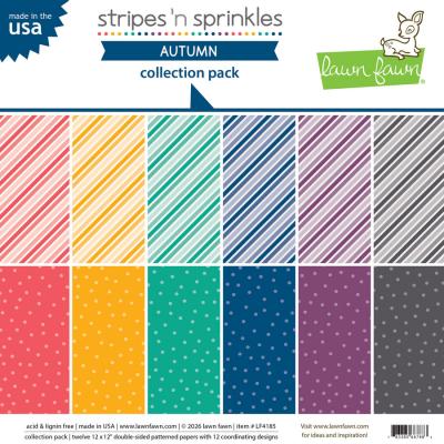 Lawn Fawn Stripes 'N Sprinkles Autumn Designpaper - Collection Pack