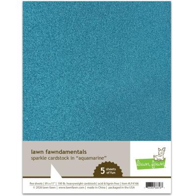 Lawn Fawn Sparkle Cardstock - Aquamarine