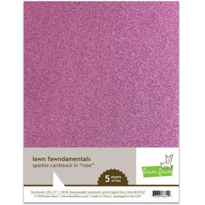 Lawn Fawn Sparkle Cardstock - Rose