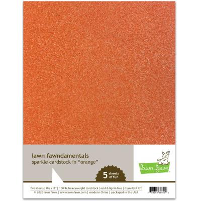Lawn Fawn Sparkle Cardstock - Orange