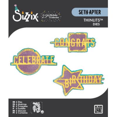 Sizzix Seth Apter Die Set - Word Wafers Birthday