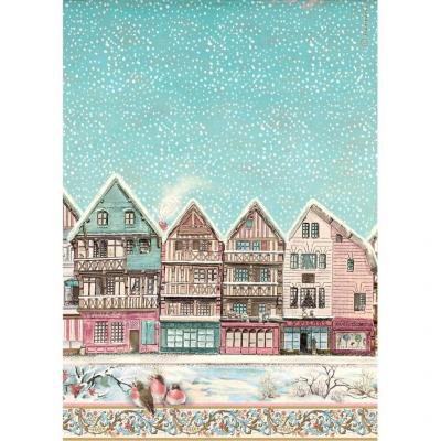 Stamperia Winter Magic Rice Paper - Village