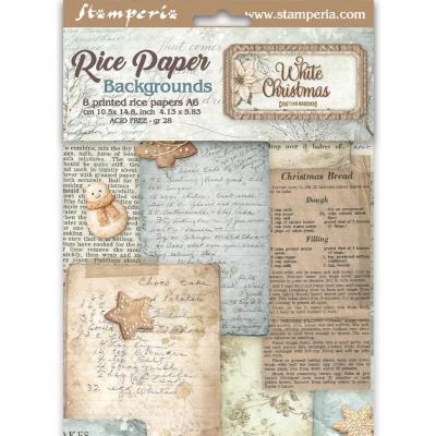 Stamperia White Christmas Rice Paper - Rice Paper Backgrounds Selection