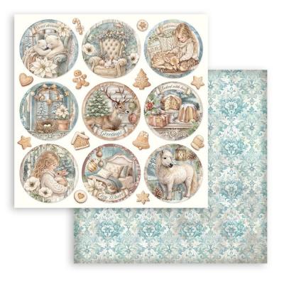 Stamperia White Christmas Designpapier - Rounds