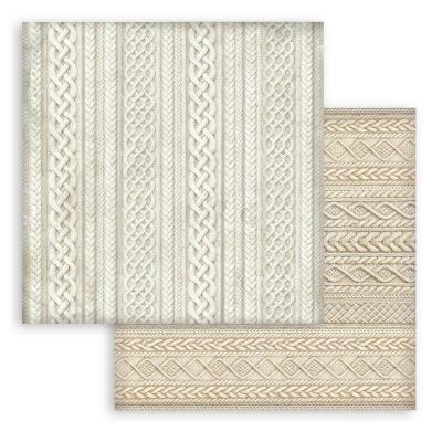 Stamperia White Christmas Designpapier - Knitted Patterns