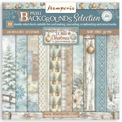 Stamperia White Christmas - Maxi Background Selection