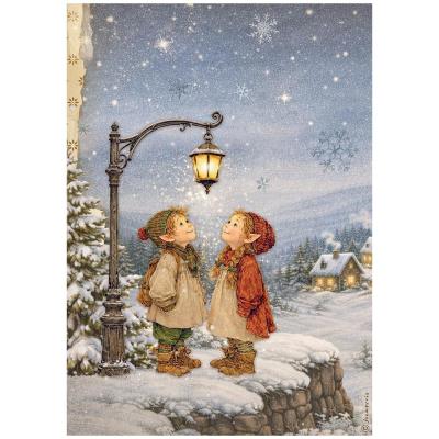 Stamperia Silent Night Rice Paper - Street Lamp