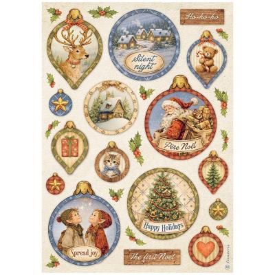 Stamperia Silent Night Rice Paper - Christmas Balls