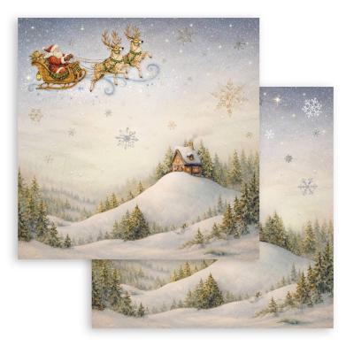 Stamperia Silent Night Designpapier - Santa Claus Sleigh