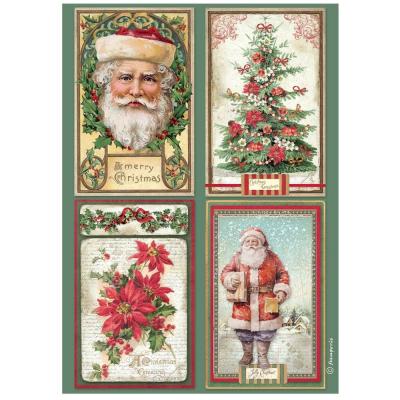 Stamperia Classic Christmas Rice Paper - 4 Cards