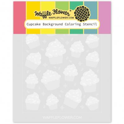 Waffle Flower Stencil - Cupcake Background