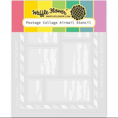 Waffle Flower Postage Collage Stencil - Airmail