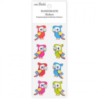 Little Birdie Handmade Stickers - Parrot Paradise