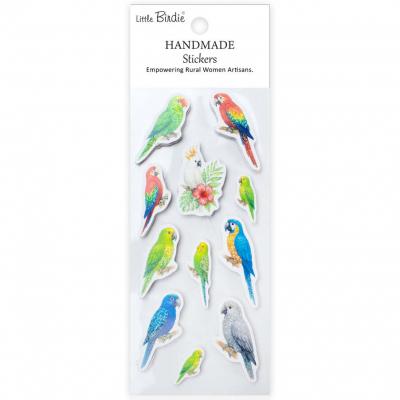 Little Birdie Handmade Stickers - Parrot Gallery