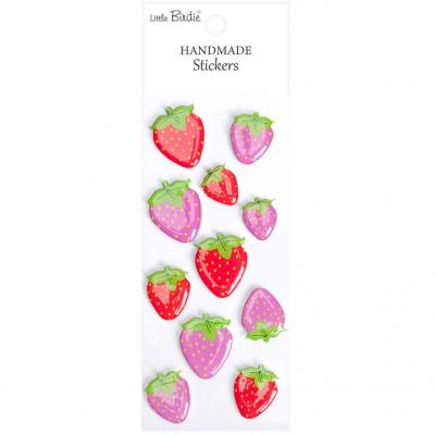 Little Birdie Handmade Resin Stickers - Strawberry Field