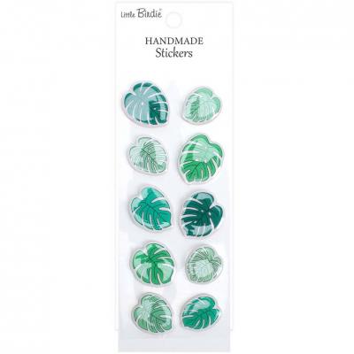Little Birdie Handmade Resin Stickers - Monstera Foliage