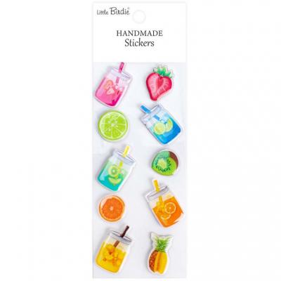 Little Birdie Handmade Resin Stickers - Fruity Sips