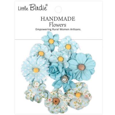 Little Birdie Handmade Printed Paper Flowers - Mira Blue Symphony