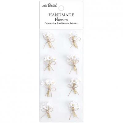 Little Birdie Handmade Flowers Bouquet - Frosty White