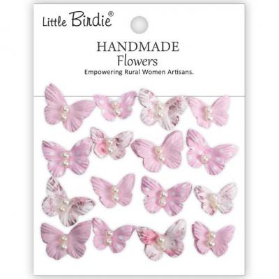 Little Birdie Handmade Butterflies - Pearly Flutter Pink Symphony