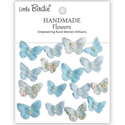 Little Birdie Handmade Butterflies - Pearly Flutter Blue Symphony