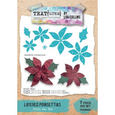TEXT(ures) Winter In Bloom Craft Die - Layered Poinsettias