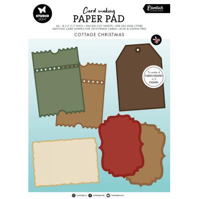 StudioLight Cottage Christmas Card Shapes - Card Making Pad