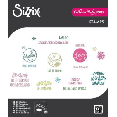 Sizzix Stempel - Winter Wishes Sentiments