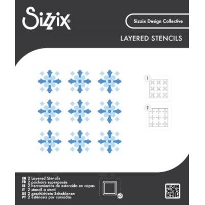 Sizzix Mini Layered Stencils Print & Pattern - Fanciful Snowflakes