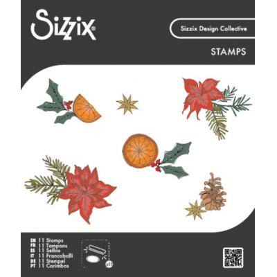 Sizzix Stempel - Poinsettia And Pine