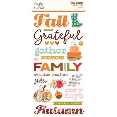 Simple Stories Pumpkins & Plaid - Foam Stickers