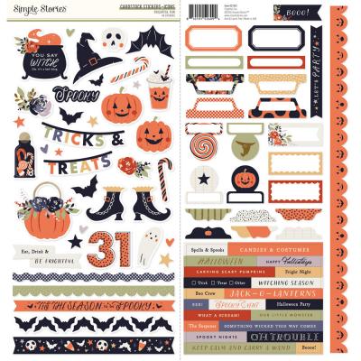Simple Stories Frightful Fun - Cardstock Stickers Icons