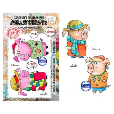 Aall and Create Season Of Sparkle Stempel - Holiday Pigs