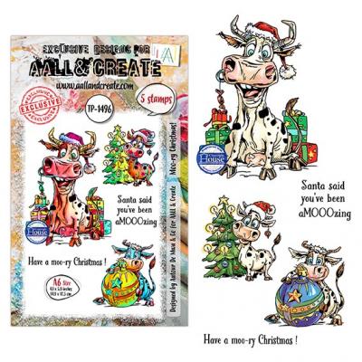 Aall and Create Festive Friends Stempel - Moo-ry Christmas!