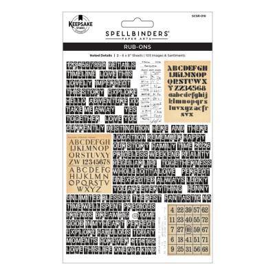 Spellbinders Turn the Page Rub-Ons - Noted Details
