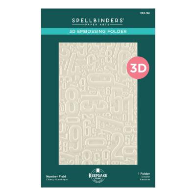 Spellbinders Turn the Page 3D Embossing Folder - Number Field