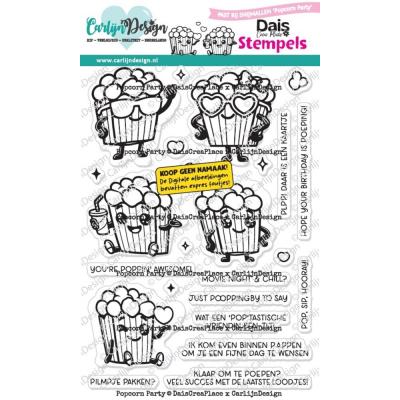 CarlijnDesign Stempel - Popcorn Party