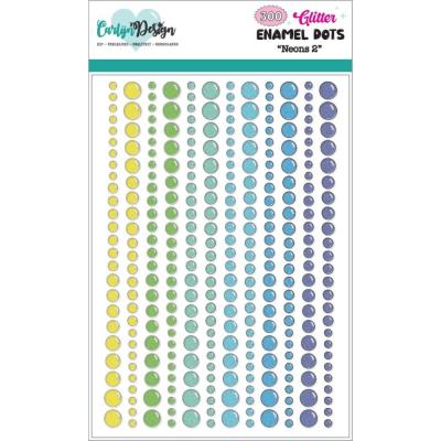 CarlijnDesign Glitter Enamel Dots - Neons 2