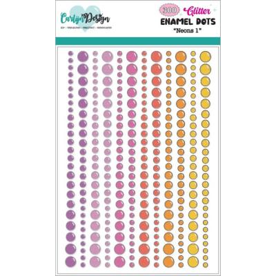 CarlijnDesign Glitter Enamel Dots - Neons 1